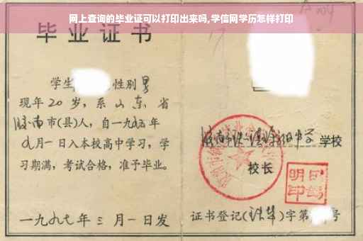 网上查询的毕业证可以打印出来吗,学信网学历怎样打印