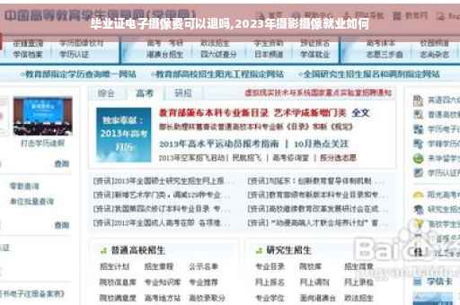 毕业证电子摄像费可以退吗,2023年摄影摄像就业如何