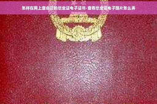 怎样在网上查自己的毕业证电子证书-查看毕业证电子图片怎么弄