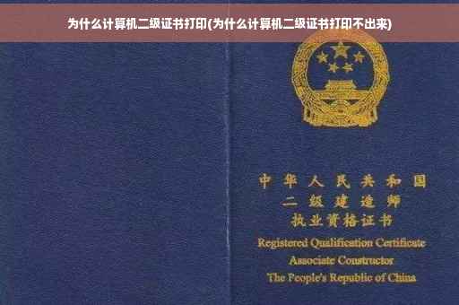 为什么计算机二级证书打印(为什么计算机二级证书打印不出来)