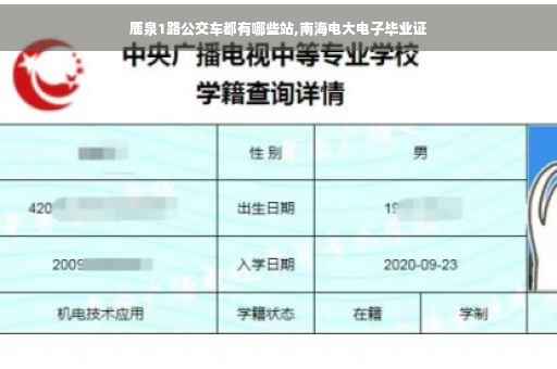 鹿泉1路公交车都有哪些站,南海电大电子毕业证