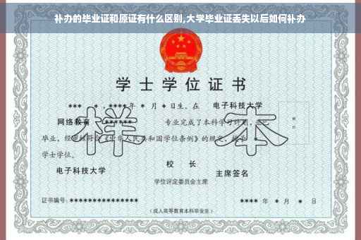 补办的毕业证和原证有什么区别,大学毕业证丢失以后如何补办