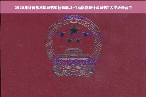 2020年计算机三级证书如何领取,3+1高职院是什么证书? 大学还是高中