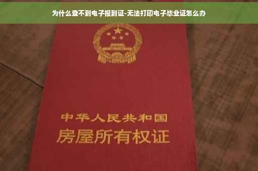 为什么查不到电子报到证-无法打印电子毕业证怎么办