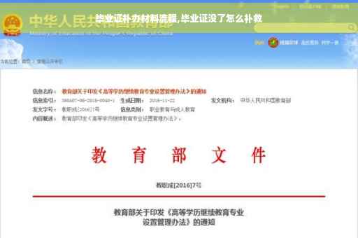毕业证补办材料流程,毕业证没了怎么补救