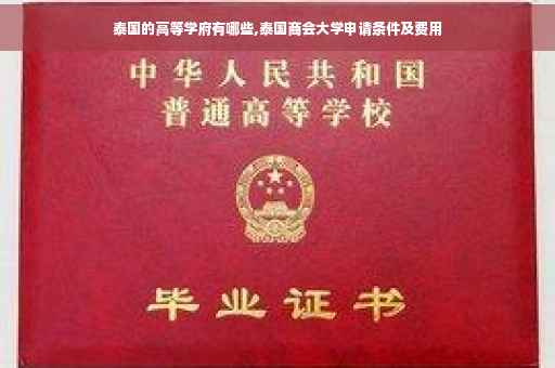 泰国的高等学府有哪些,泰国商会大学申请条件及费用