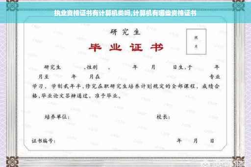 执业资格证书有计算机类吗,计算机有哪些资格证书