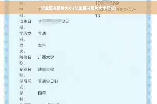 毕业证书图片大小(毕业证书图片大小尺寸)
