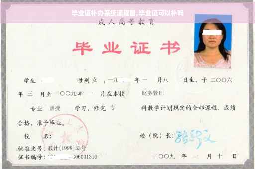 毕业证补办系统流程图,毕业证可以补吗
