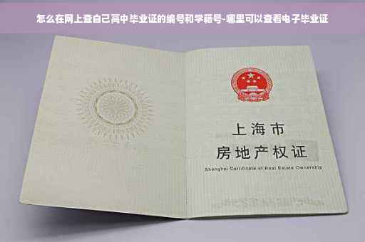 怎么在网上查自己高中毕业证的编号和学籍号-哪里可以查看电子毕业证