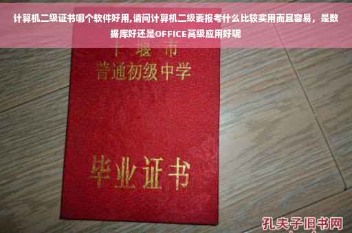 计算机二级证书哪个软件好用,请问计算机二级要报考什么比较实用而且容易，是数据库好还是OFFICE高级应用好呢