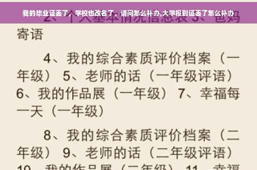 我的毕业证丢了，学校也改名了，请问怎么补办,大学报到证丢了怎么补办