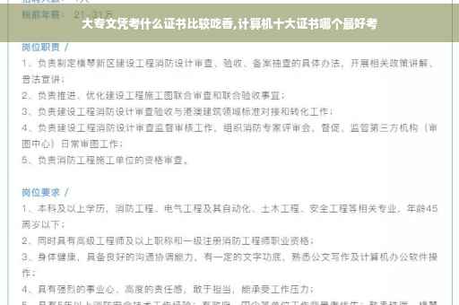大专文凭考什么证书比较吃香,计算机十大证书哪个最好考