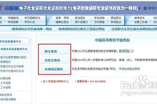电子毕业证和毕业证书的效力(电子毕业证和毕业证书的效力一样吗)