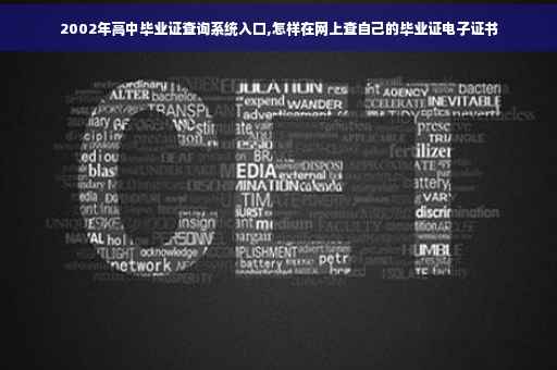 2002年高中毕业证查询系统入口,怎样在网上查自己的毕业证电子证书