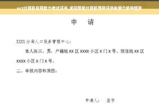vct计算机应用能力考试证书,求问国家计算机等级证书由哪个机构颁发