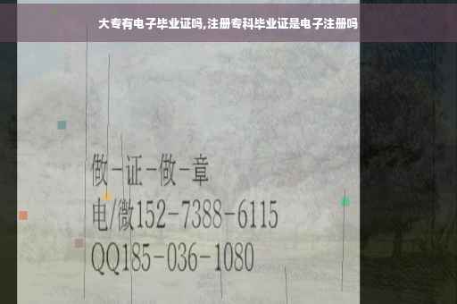 大专有电子毕业证吗,注册专科毕业证是电子注册吗