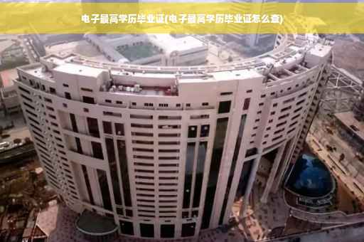 电子最高学历毕业证(电子最高学历毕业证怎么查)
