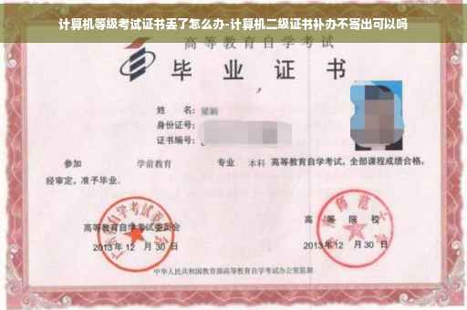 计算机等级考试证书丢了怎么办-计算机二级证书补办不寄出可以吗