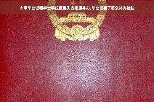 大学毕业证和学士学位证丢失去哪里补办,毕业证丢了怎么补办最快