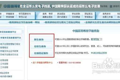 毕业证怎么变电子档案,学信网学历认证成功后怎么电子注册