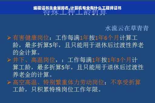 编程证书含金量排名,计算机专业有什么工程师证书