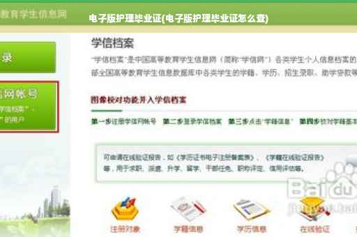 电子版护理毕业证(电子版护理毕业证怎么查)