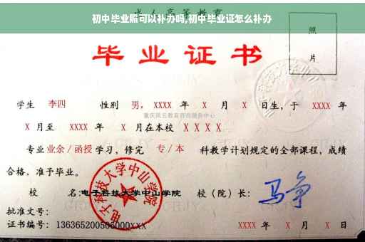 初中毕业照可以补办吗,初中毕业证怎么补办