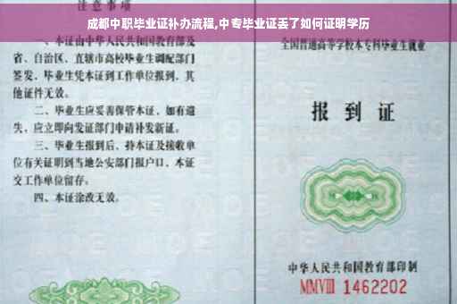 成都中职毕业证补办流程,中专毕业证丢了如何证明学历