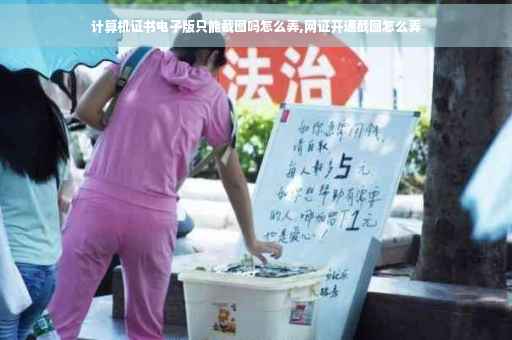 计算机证书电子版只能截图吗怎么弄,网证开通截图怎么弄