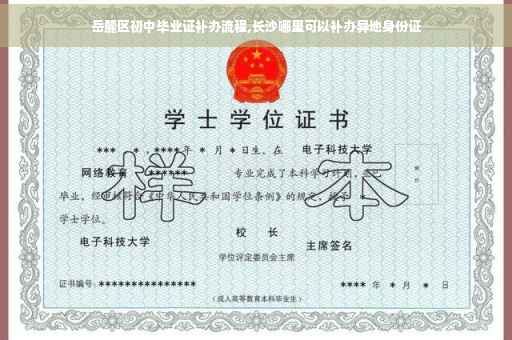 岳麓区初中毕业证补办流程,长沙哪里可以补办异地身份证