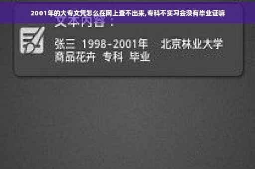 2001年的大专文凭怎么在网上查不出来,专科不实习会没有毕业证嘛