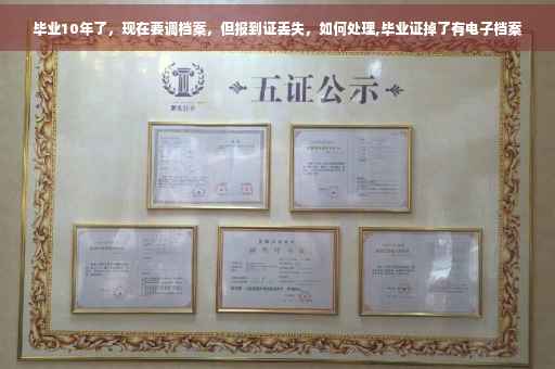 毕业10年了，现在要调档案，但报到证丢失，如何处理,毕业证掉了有电子档案