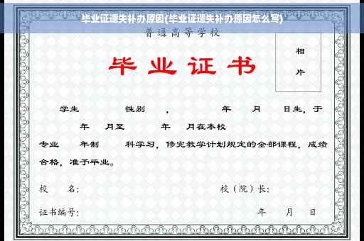 毕业证遗失补办原因(毕业证遗失补办原因怎么写)