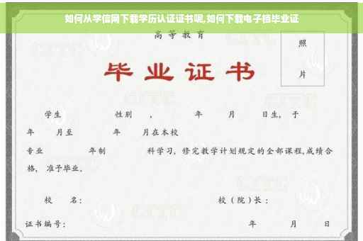 如何从学信网下载学历认证证书呢,如何下载电子档毕业证