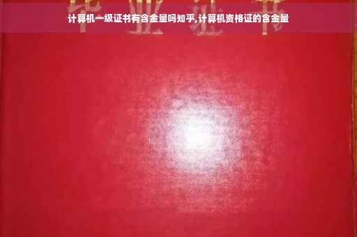 计算机一级证书有含金量吗知乎,计算机资格证的含金量