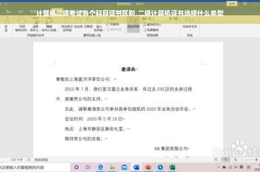 计算机二级考试各个科目证书区别,二级计算机证书选择什么类型