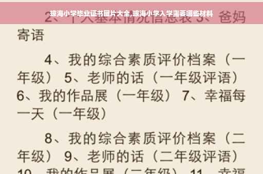 琼海小学毕业证书图片大全,琼海小学入学需要哪些材料 琼海小学毕业证书图片大全,琼海小学入学需要哪些材料