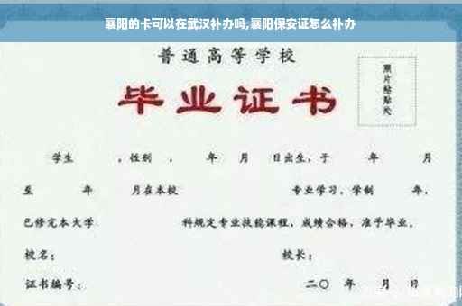 襄阳的卡可以在武汉补办吗,襄阳保安证怎么补办