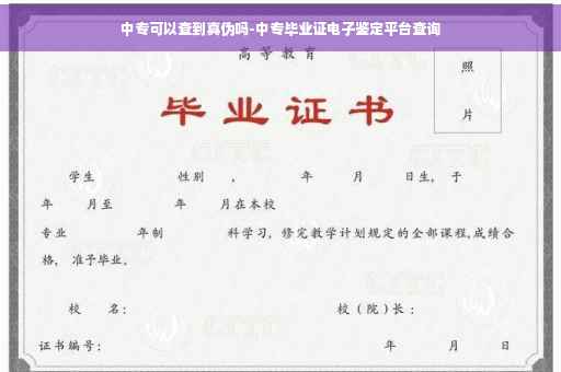 中专可以查到真伪吗-中专毕业证电子鉴定平台查询
