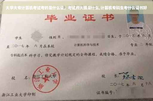 大学大专计算机考试考的是什么证，考试的大纲是什么,计算机专科生考什么证书好