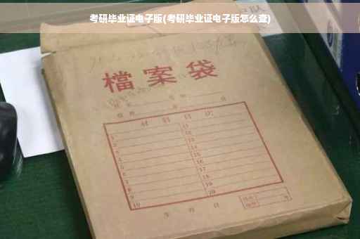 考研毕业证电子版(考研毕业证电子版怎么查)