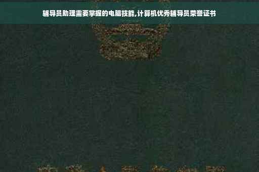 辅导员助理需要掌握的电脑技能,计算机优秀辅导员荣誉证书