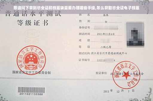 想请问下拿到毕业证和档案袋需要办理哪些手续,怎么获取毕业证电子档案