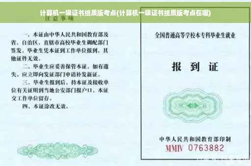 计算机一级证书纸质版考点(计算机一级证书纸质版考点在哪)