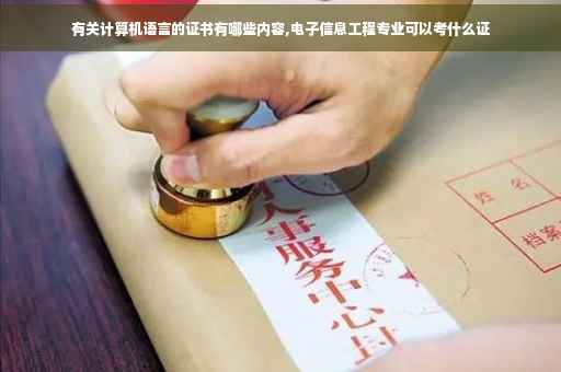 有关计算机语言的证书有哪些内容,电子信息工程专业可以考什么证