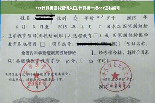 cct计算机证书查询入口,计算机一级cct证书编号