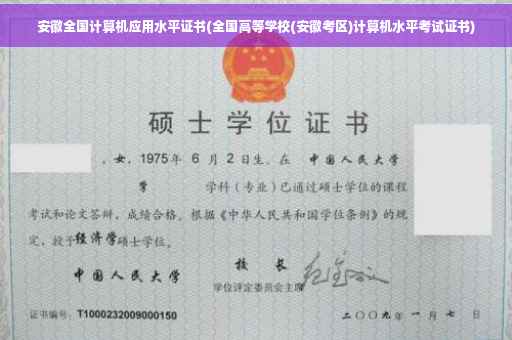 安徽全国计算机应用水平证书(全国高等学校(安徽考区)计算机水平考试证书)