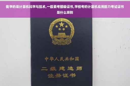 我学的是计算机科学与技术,一般要考那些证书,学校考的计算机应用能力考试证书是什么级别