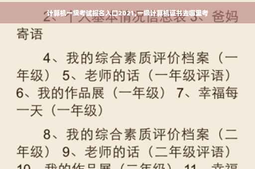 计算机一级考试报名入口2021,一级计算机证书去哪里考